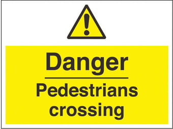 Picture of Danger Pedestrians Crossing Sign - 600 x 450Hmm - Rigid Plastic [AS-WA255-RP] - (LP)