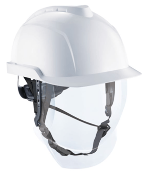 picture of MSA V-Gard 950 White Safety Helmet Fas-Trac III Foam - Non-Vented - [MS-GVF1A-C0A0000-000]