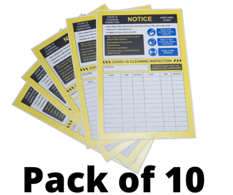 picture of Covid-19 Cleaning Inspection Insert - 210mm x 297mm - Pack of 10 - [CI-15043-10]