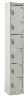 picture of QMP Standard Locker - 6 Compartment - Light Grey Doors - 1800H x 300W x 300D mm - [QM-LS1830306LXX]