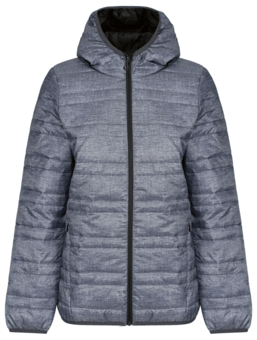 picture of Regatta Women's Hooded Packaway Firedown Jacket - Marl Grey Print/Black - BT-TRA531-MGPBLK - (DISC-R)