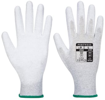 Picture of Portwest A199 Antistatic PU Grey Palm Gloves - PW-A199GRR