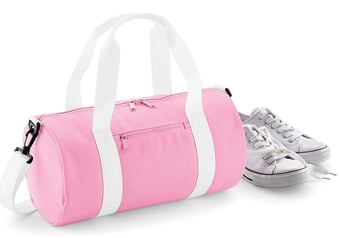 picture of BagBase Original Barrel Bag - Classic Pink/White - [BT-BG140-CSPWHI]