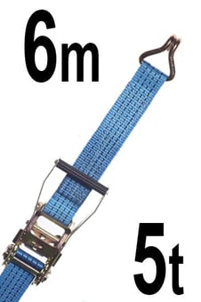 picture of LashKing - 50mm Ratchet Lashing Assemblies ( 6m ) With Claw Hooks - Heavy Duty Strap - 2000 daN, 5000 daN, 5t  - [GT-RLB5T6]