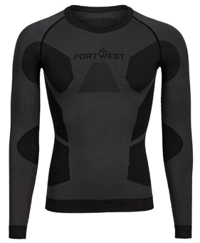 Picture of Portwest B173 Dynamic Air Baselayer Top Charcoal Grey - PW-B173CHA