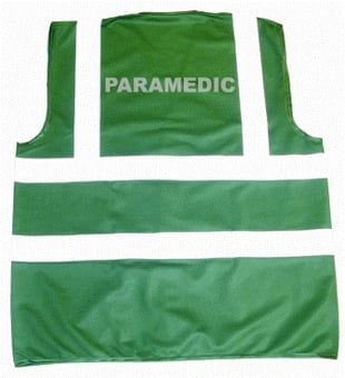 Picture of Pre-printed Yoko Green Hi-Vis Waistcoat - PARAMEDIC Printed on Back and Front Left Breast - YO-GR-PA-B&LB