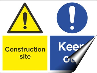 picture of Construction Site Keep Out Sign - 600 X 450Hmm - Self Adhesive Vinyl - [AS-MU11-SAV]