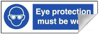 picture of Eye Protection Sign LARGE - 600 x 200Hmm - Self Adhesive Vinyl - [AS-MA74-SAV]
