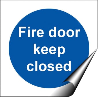 Picture of Fire Door Keep Closed LARGE - BS5499 Part 1 & 5 - 150 X 150Hmm - Self Adhesive Vinyl - [AS-MA156-SAV]