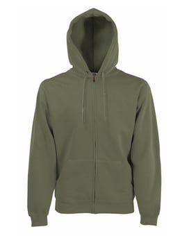 Picture of Fruit Of The Loom Zip Through Hooded Classic Olive Green Sweatshirt- BT-62062-COL