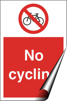 Picture of No Cycling Sign LARGE - 400 x 600Hmm - Self Adhesive Vinyl - [AS-PR106-SAV]