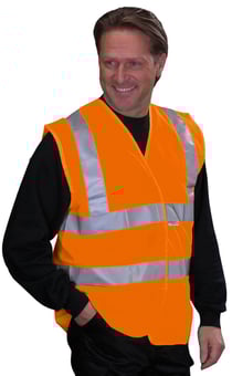 Picture of Flame Retardant Orange Hi Vis 2 Band & Brace Waistcoat - YO-HVW100FR-OR