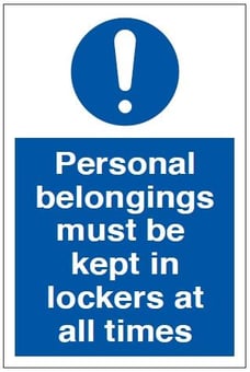 picture of Personal Belongings Locker Sign - 200 x 300Hmm - Rigid Plastic - [AS-MA207-RP]