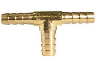Picture of PACK OF 5 - Brass Hose Tail Tee - 1/4" x 1/4" x 1/4" - [HP-BHTT14]