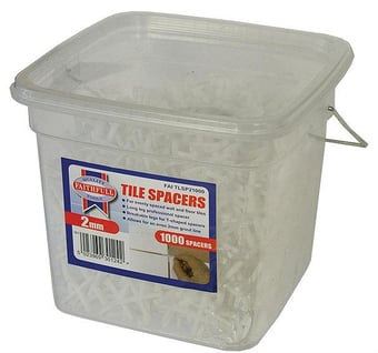 Picture of Faithfull Tile Spacer Long Leg - 2mm - Tub of 1000 - [TB-FAITLSP21000]