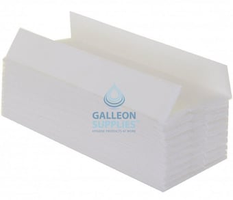 picture of Galleon 2 Ply - White - C-Fold - Flushable Paper Hand Towels - 23cm x 31cm - 2400 Towels - [GU-FLT200] - (LP)