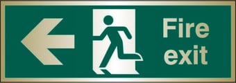 Picture of Prestige Fire Exit Sign - Arrow West - Gold Effect - 400 x 150Hmm - 1.5mm Aluminium - [AS-GOLD22-ALU]