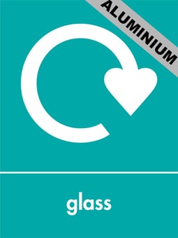 picture of Recycling Signs - Glass - 300 X 400Hmm - Aluminium - [AS-WR24-ALU]