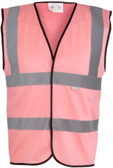 Picture of Hi-Vis Waistcoat - Dark Pink - Polyester Fabric - Velcro Fastening - BI-149 - (DISC-W)