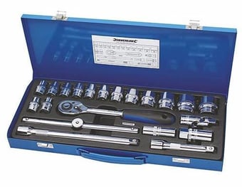 Picture of Silverline 21 Piece Half Inch Drive Metric Socket Wrench Set - [SI-675046]