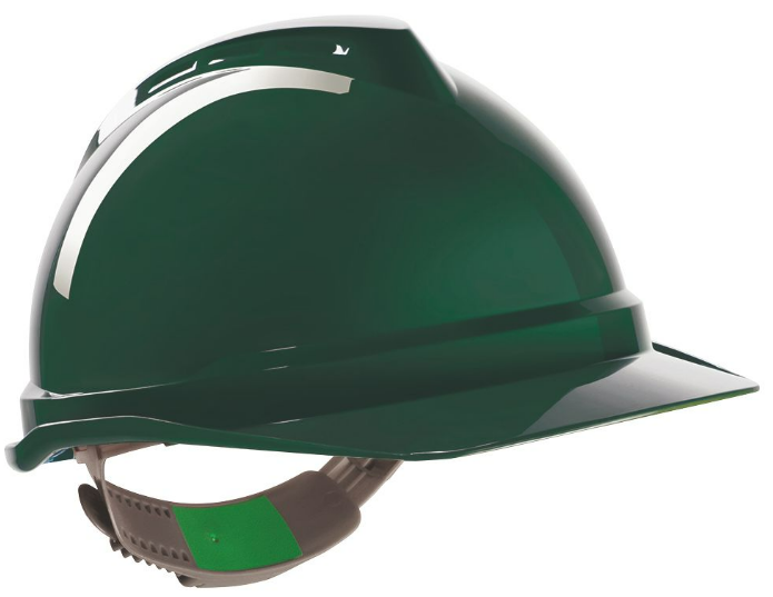 MSA V-Gard 500 Safety Helmet Non-Vented Green - Push-Key PVC - [MS-GV541-0000000-000]