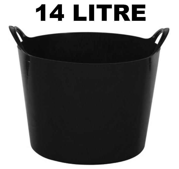 Whitefurze Black Flexible Tub - 14L Capacity - Perfect for Convenient Storage - [CP-SI18716] - (DISC-R)