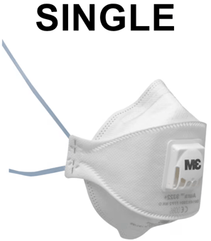 picture of 3M Aura Particulate Respirator FFP2 Valved - Single - [3M-9322+SINGLE]