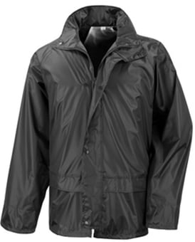 Result Core 190T Polyester Waterproof with PVC Coating Rain Jacket BLACK BT R227X BLK