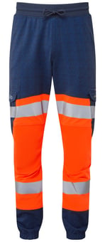 picture of Hawkridge EcoViz High Performance 4X Stretch Trousers - HV Orange/Navy - Regular Leg - LE-JT01-O/NP-R