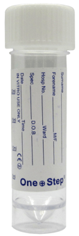 picture of One Step Sterilin Urine Sample Collection Pot 30mL With Patient Label - [HHU-165]