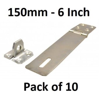 picture of BZP Safety Hasp & Staple - 150mm (6") - Pack of 10 - [CI-SP109L]