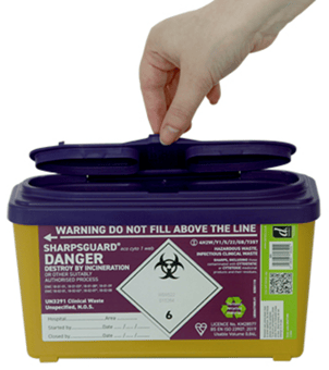 picture of SHARPSGUARD Eco Cyto 1 Litre Web Sharps Bin - [DH-DD677W]