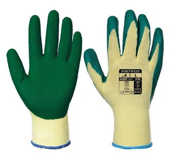 picture of Portwest A100 Grip Latex Grey/Blue Gloves - PW-A100GNR