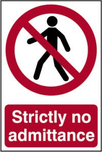 picture of Spectrum Strictly No Admittance – PVC 200 x 300mm - SCXO-CI-0608