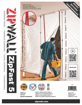 Picture of ZipWall - ZipFast&trade; 5" Reusable Barrier Panel - 1.5m Panel - [ZP-ZF5]