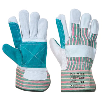 Picture of Portwest A230 Double Palm Grey Rigger Gloves - Box Deal 72 Pairs - IH-PWA230GRR