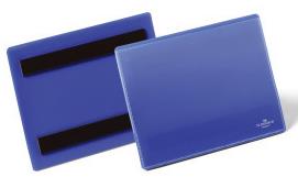 picture of Durable - Magnetic Document Sleeve A6 Landscape - Dark Blue - Pack 50 - [DL-175607]