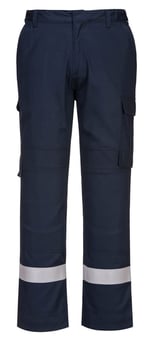 picture of Portwest FR401 Bizflame Work Lightweight Stretch Panelled FR Trousers - Navy - PW-FR401NAR