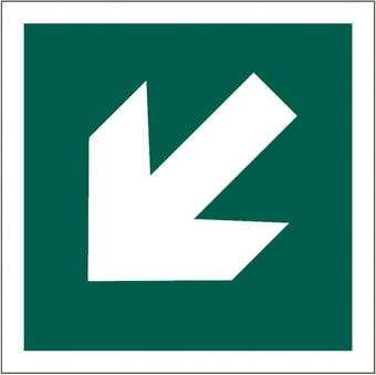 picture of Arrow Sign Diagonal White on Green - 125 x 125Hmm - Rigid Plastic - [AS-SA32-RP]