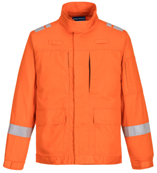 picture of Portwest FR601 Bizflame Plus Lightweight Stretch Panelled Jacket Orange - PW-FR601ORR