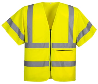 picture of Portwest - Hi Vis Half Sleeve Zip Vest - Polyester Warp Knit - 125g - Yellow - PW-C372YER