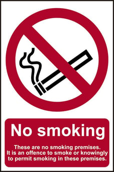 picture of Spectrum No Smoking These Are No Smoking Premises – CLG 200 x 300mm - SCXO-CI-0576