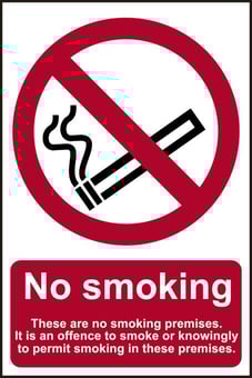 Picture of Spectrum No Smoking These Are No Smoking Premises - CLG 200 x 300mm - SCXO-CI-0576