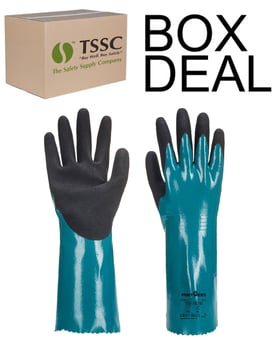 picture of Portwest AP60 Sandy Grip Lite Blue/Black Gauntlet - Box Deal 144 Pairs - IH-PWAP60B8R