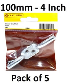 picture of Galvanised Cleat Hook - 100mm (4") - Pack of 5 - [CI-GI06P]