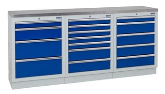 picture of BiGDUG 2041mm Wide Workbench - 4 Drawer Cabinet - 7 Drawer Cabinet - 5 Drawer Cabinet - Stainless - [BDU-TGC354GBS] - (LP)