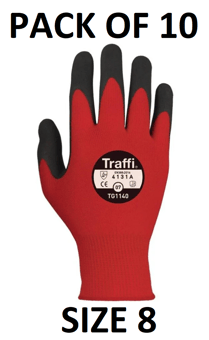 picture of TraffiGlove Morphic 1 MicroDex Ultra Coating Gloves - Size 8 - Pack of 10 - TS-TG1140-8X10 - (AMZPK2)