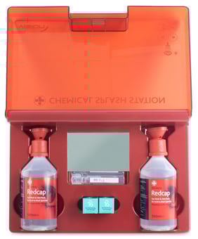 Picture of Redcap Chemical Splash Station - Supplied with 2 Eye Wash Redcap Bottles 500ml - [RL-5996] - (NICE)
