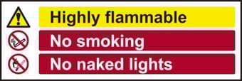 Picture of Spectrum Highly Flammable No Smoking No Naked Lights - RPVC 600 x 200mm - SCXO-CI-14294