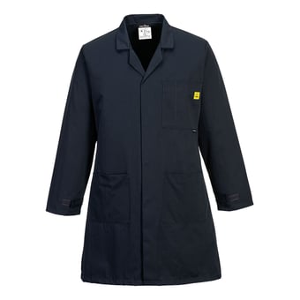 picture of Portwest AS10 Anti-Static ESD Coat - Navy - PW-AS10NVR